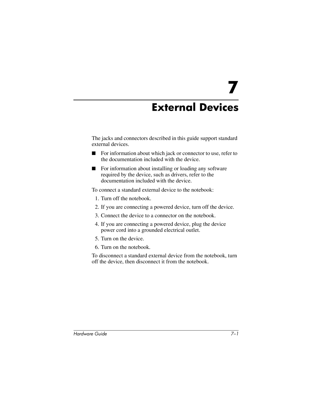 HP 8000 Mobile manual External Devices 