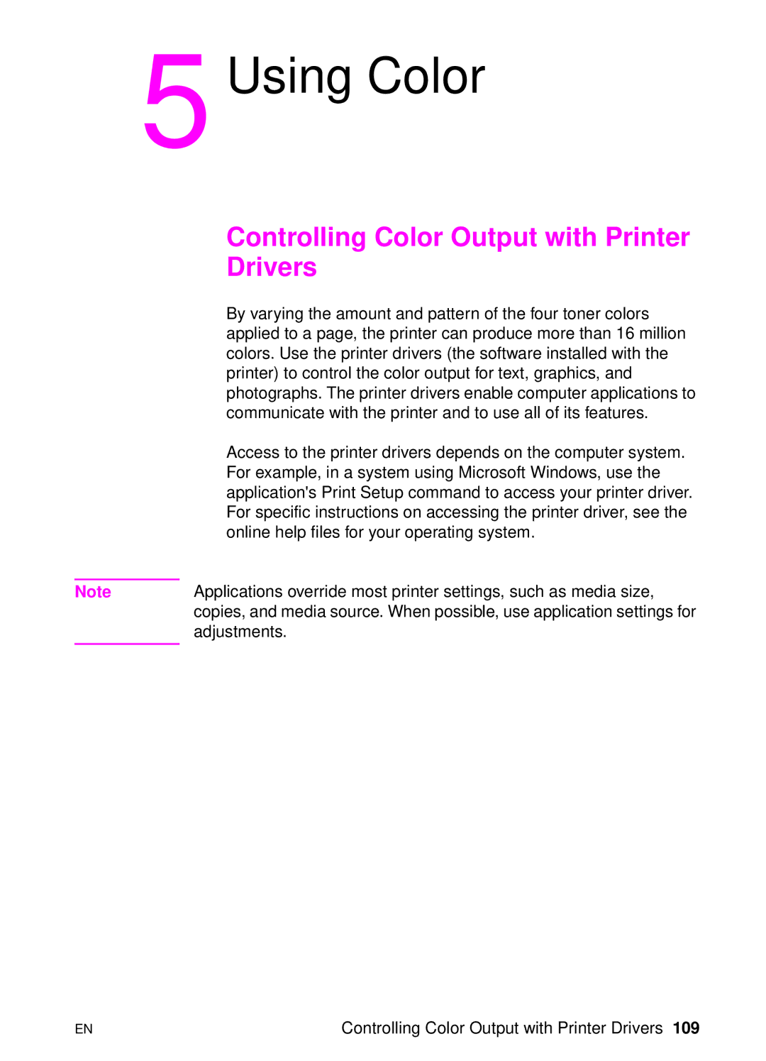 HP 8000 s manual Controlling Color Output with Printer, Drivers 