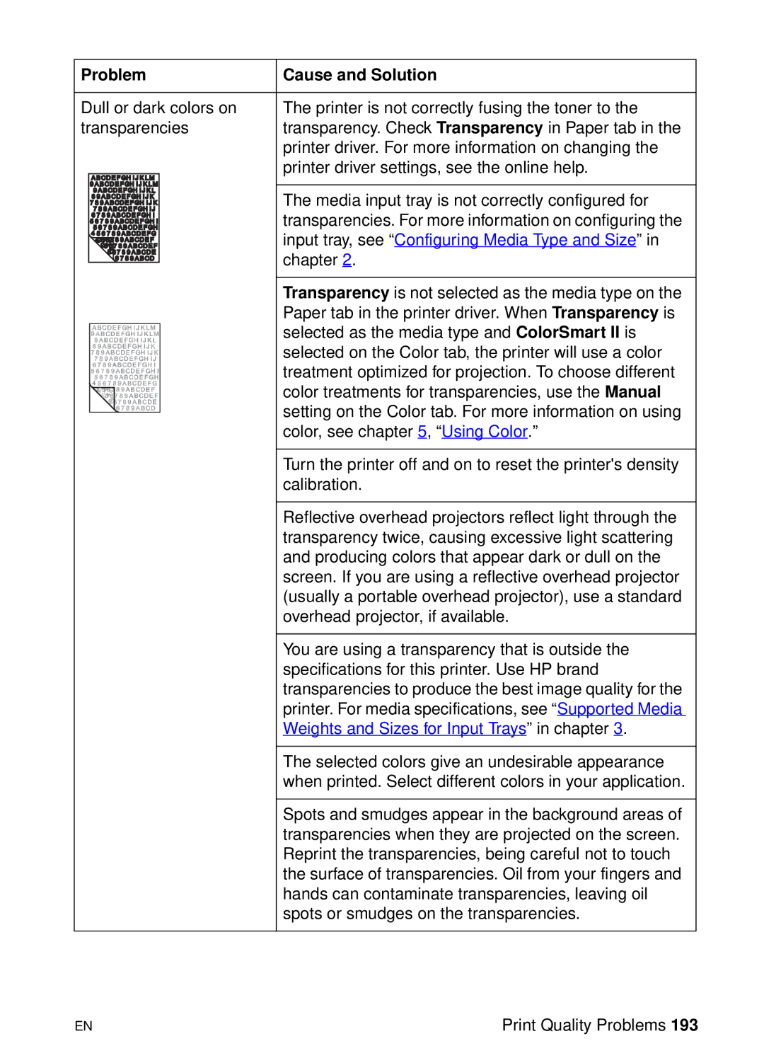 HP 8000 s manual Input tray, see Configuring Media Type and Size, Weights and Sizes for Input Trays in chapter 