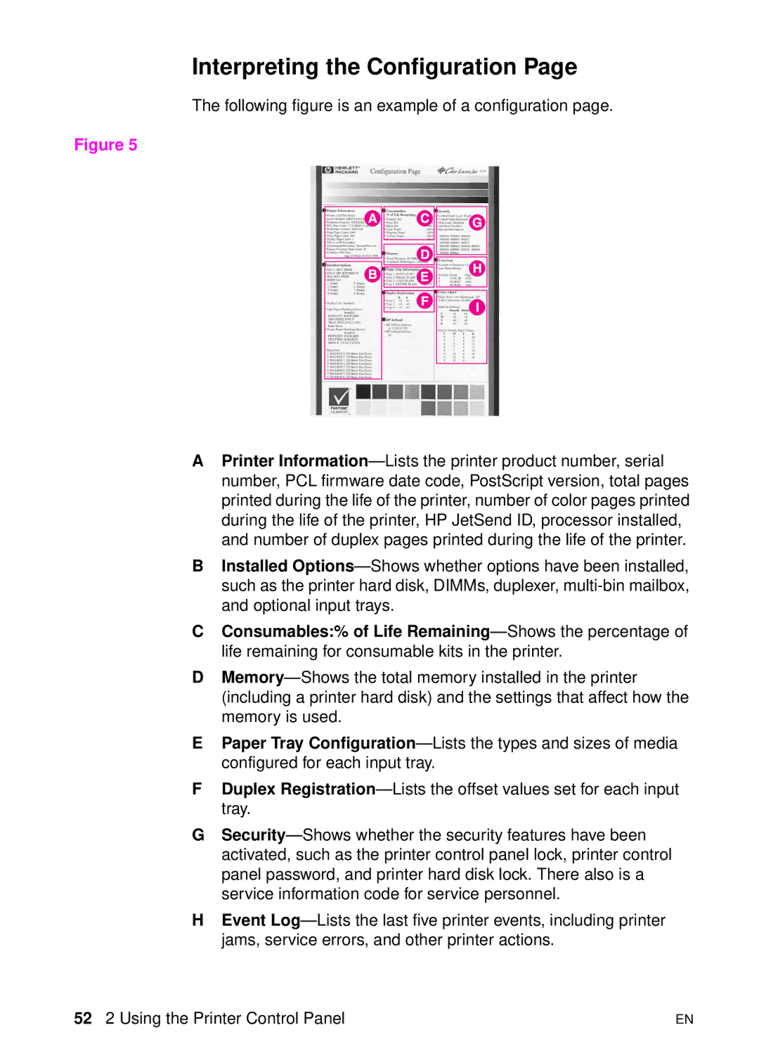 HP 8000 s manual Interpreting the Configuration 