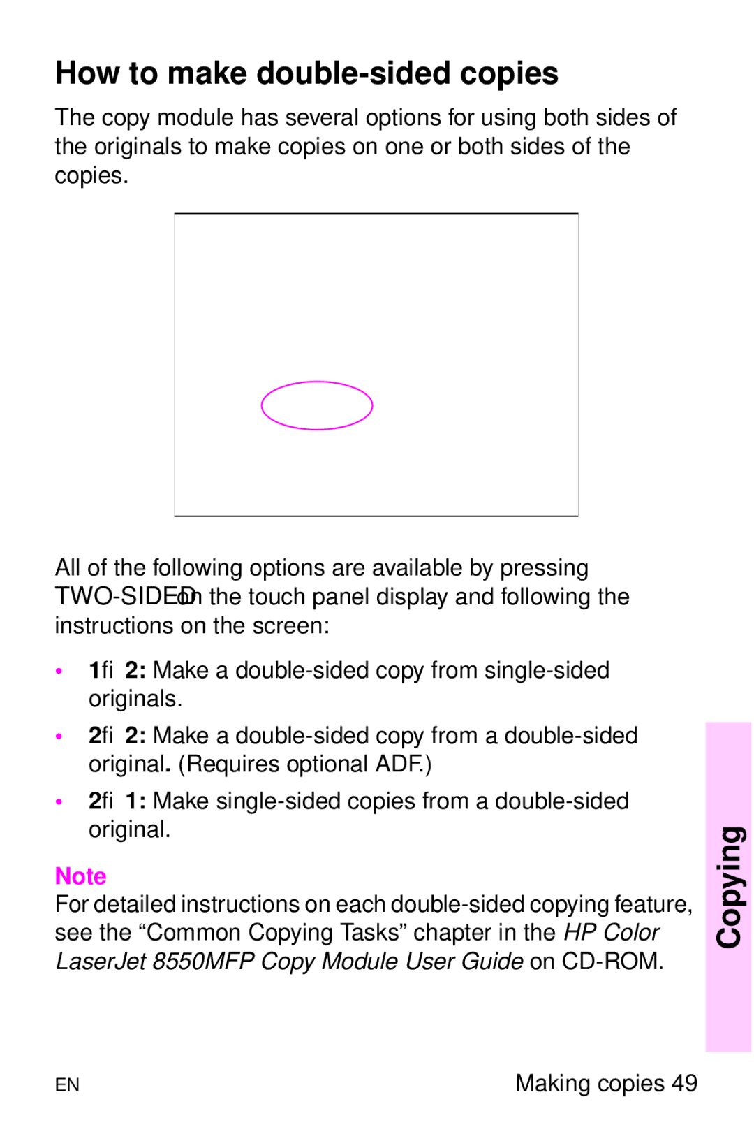 HP 8000 s manual How to make double-sided copies 