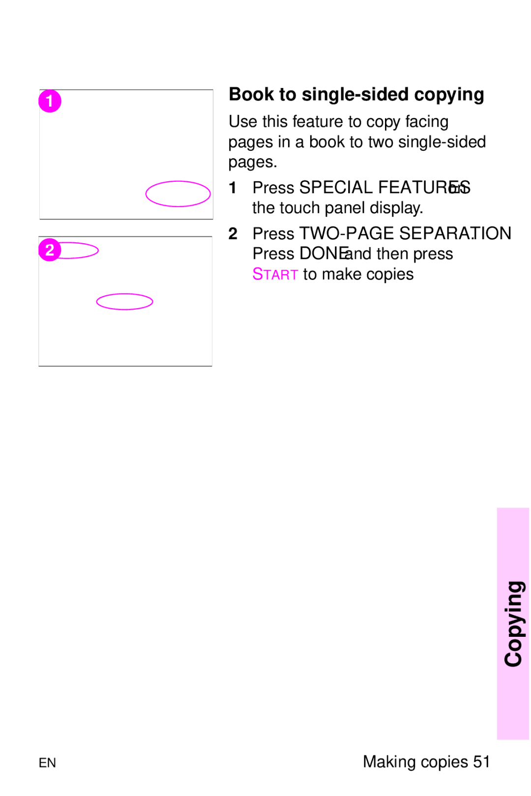 HP 8000 s manual Book to single-sided copying 