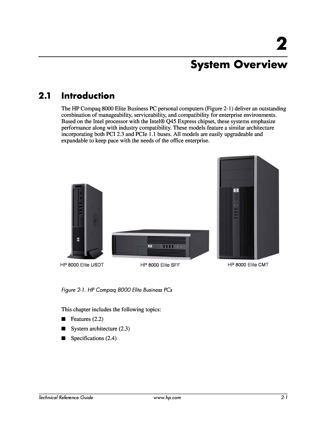 HP 8000 tower manual System Overview, Introduction 