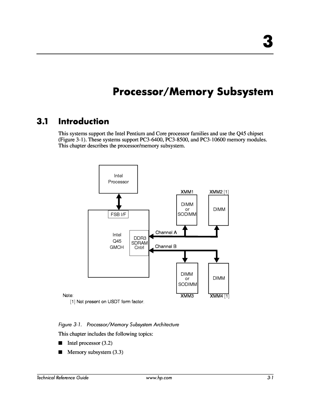HP 8000 tower manual Processor/Memory Subsystem, Introduction 
