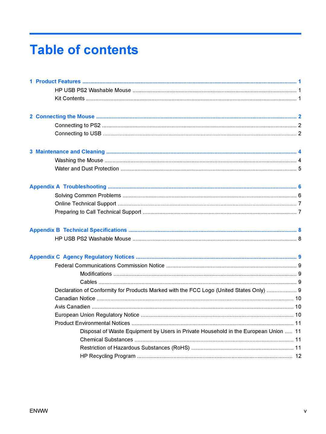 HP 8000 manual Table of contents 