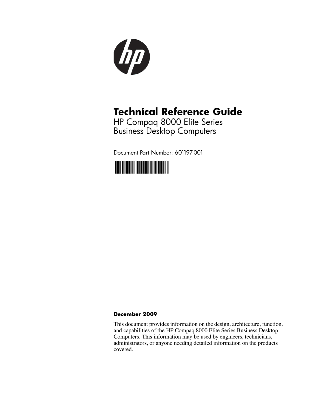 HP 8000 manual Technical Reference Guide, December 