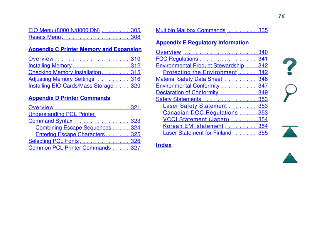 HP 8000DN, 8000N manual Index 