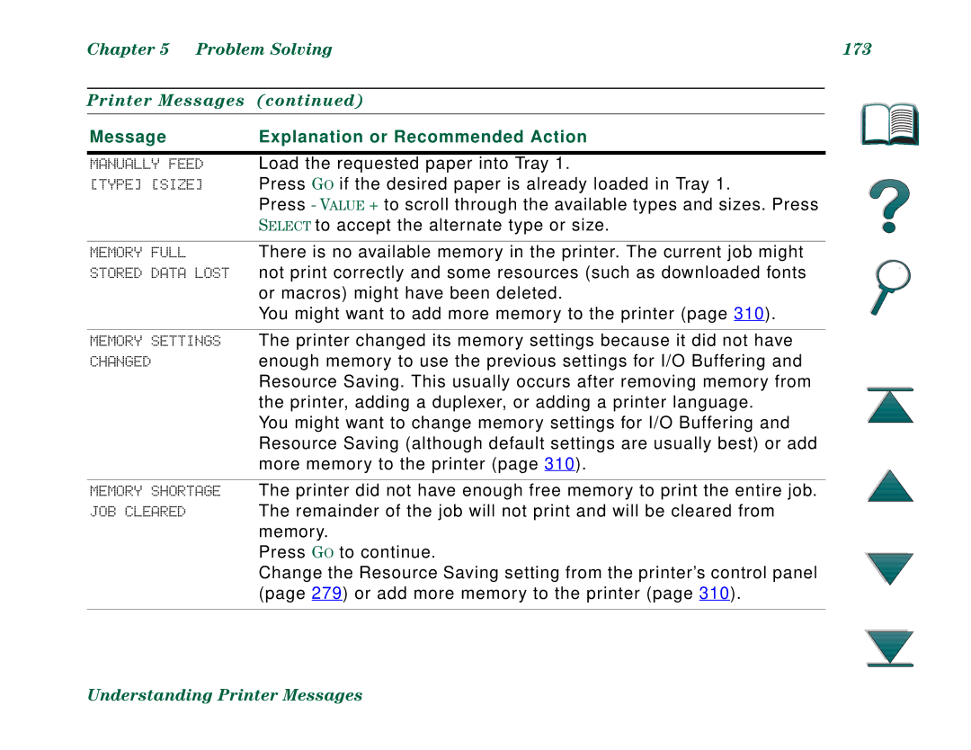 HP 8000N, 8000DN manual Problem Solving 173 Printer Messages 