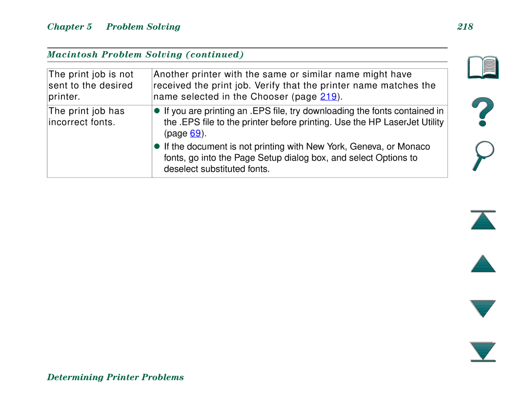 HP 8000DN, 8000N manual Problem Solving 218 Macintosh Problem Solving 