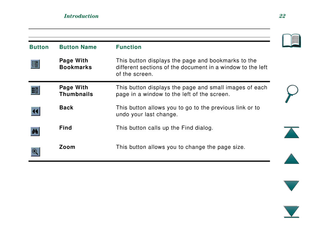 HP 8000DN, 8000N manual With, Bookmarks, Thumbnails, Back, Find, Zoom 