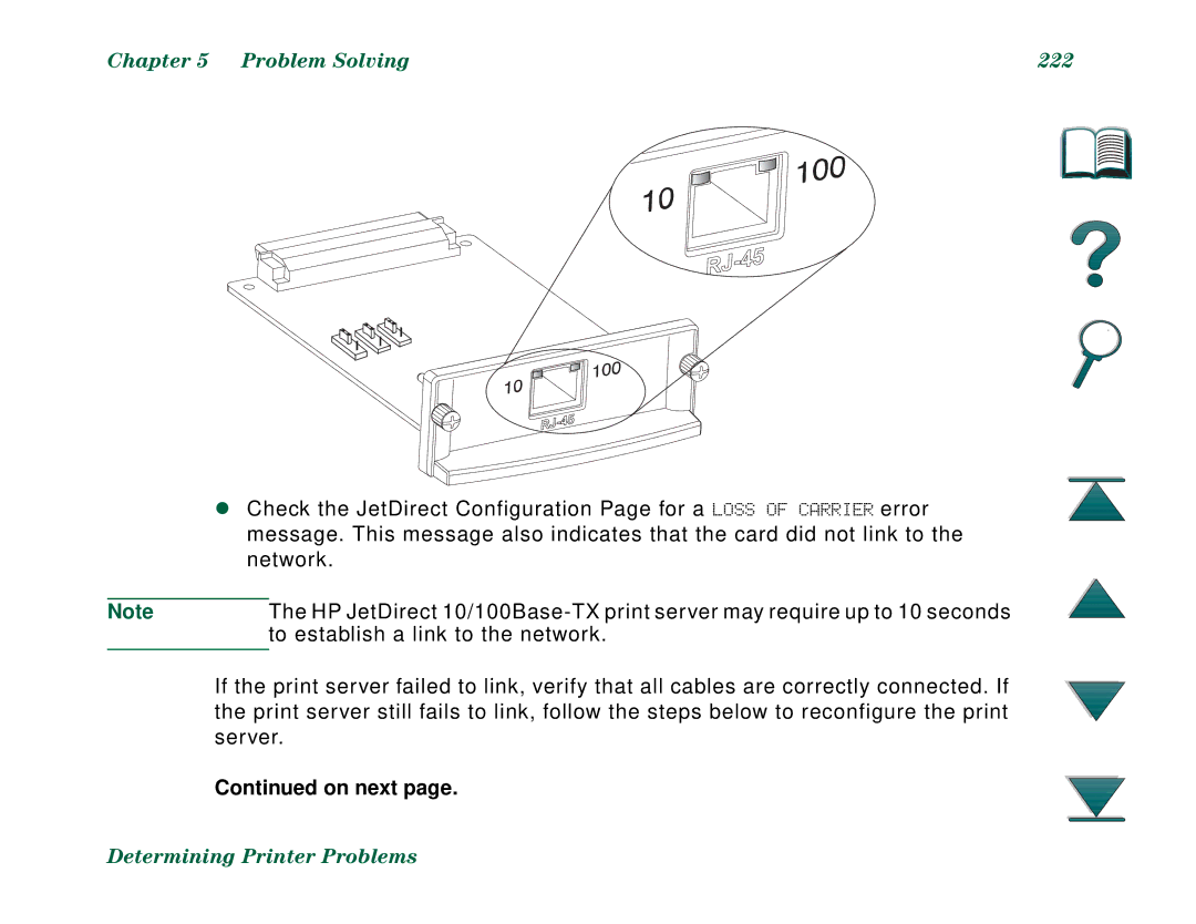 HP 8000DN, 8000N manual Problem Solving 222 