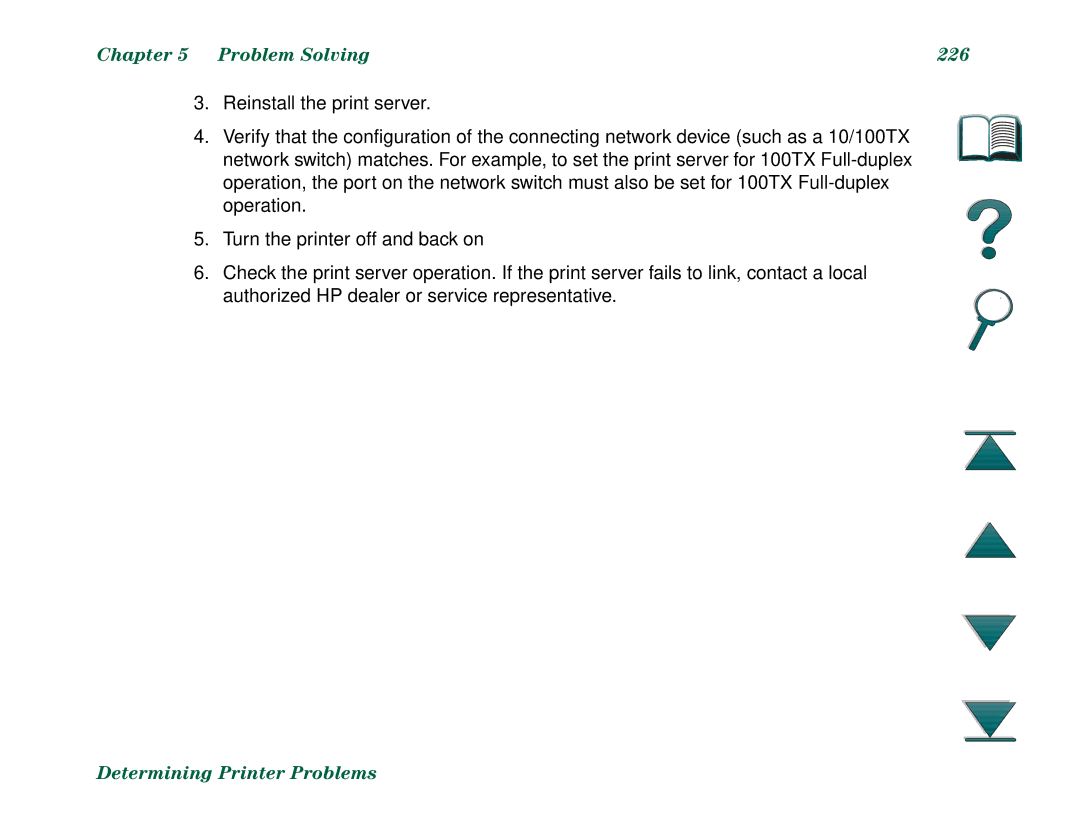 HP 8000DN, 8000N manual Problem Solving 226 