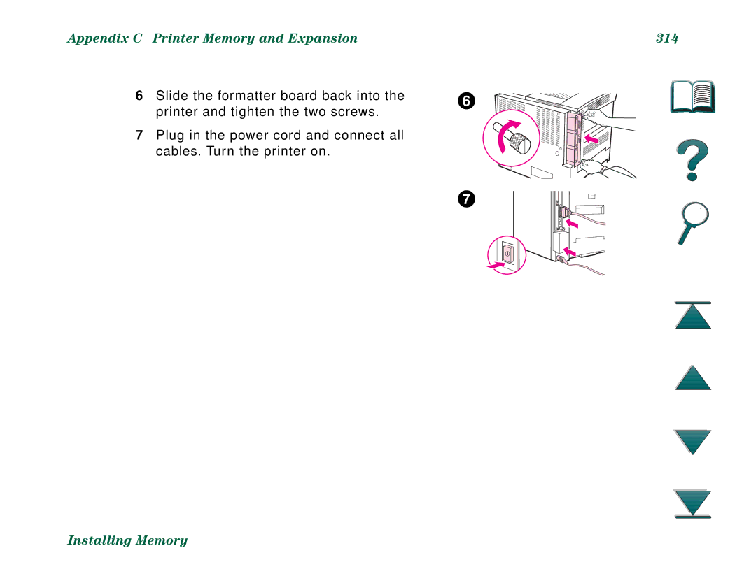 HP 8000DN, 8000N manual Appendix C Printer Memory and Expansion, Installing Memory 