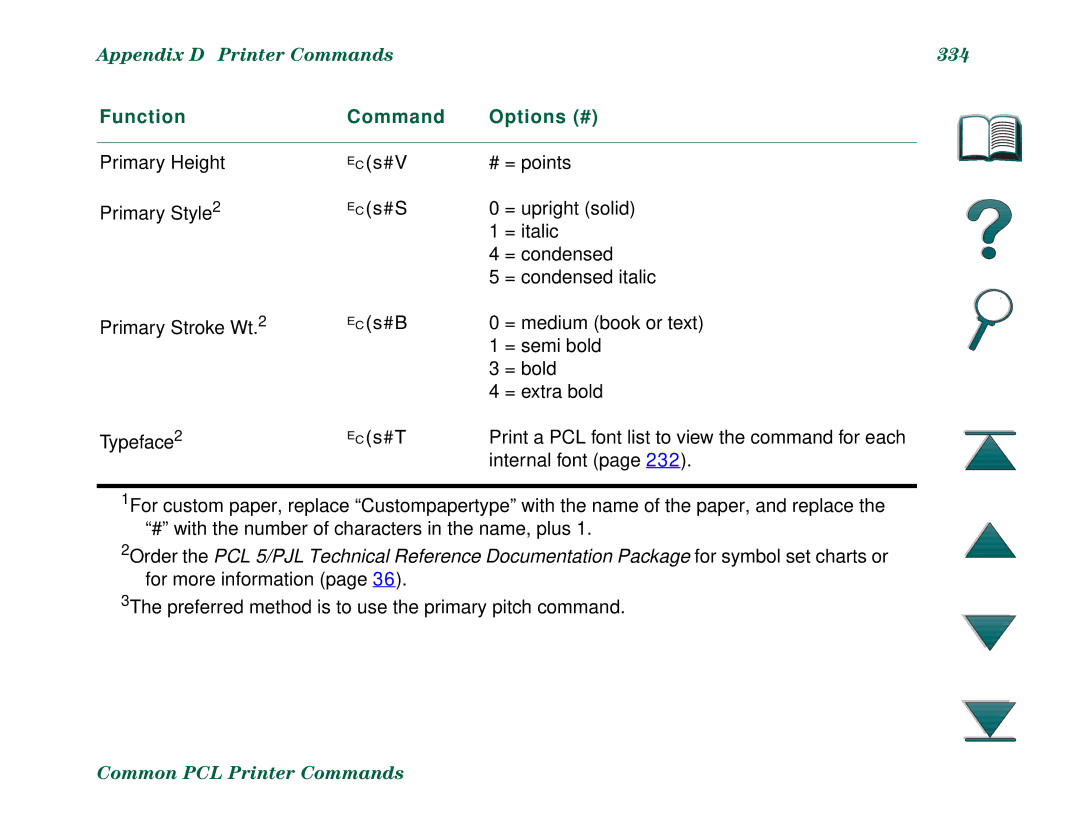 HP 8000DN, 8000N manual Appendix D Printer Commands 334 