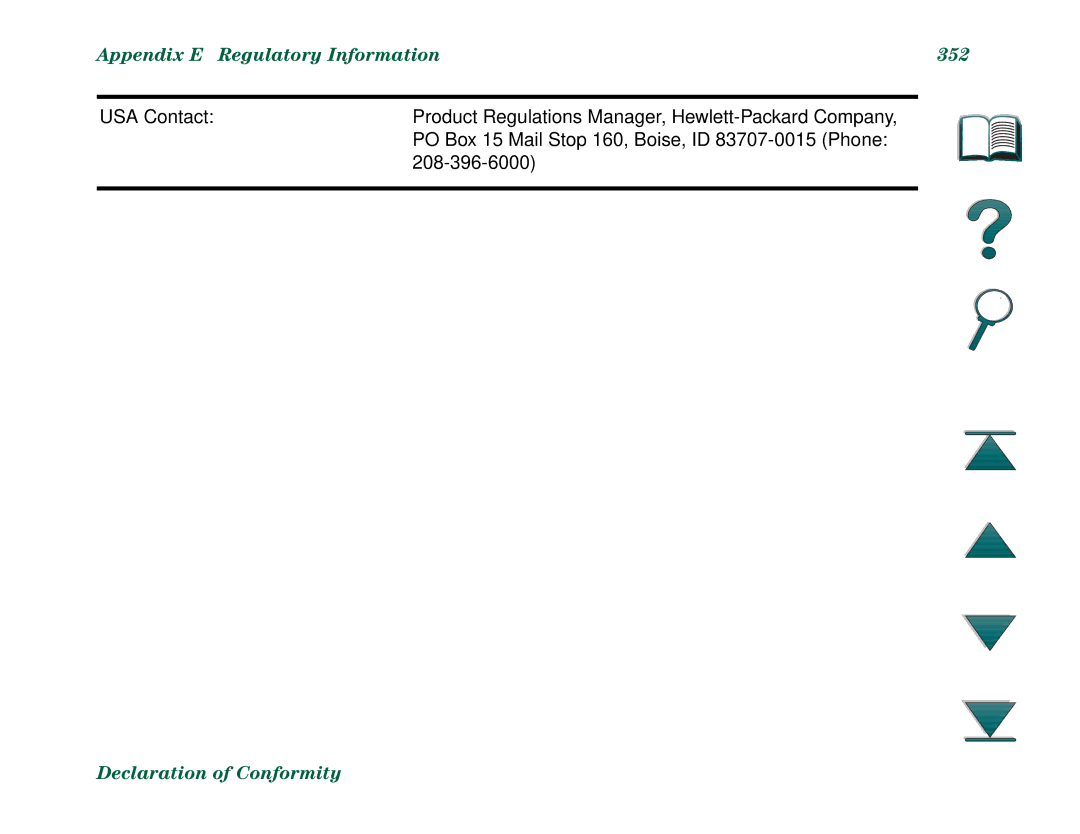 HP 8000DN, 8000N manual Appendix E Regulatory Information 352 