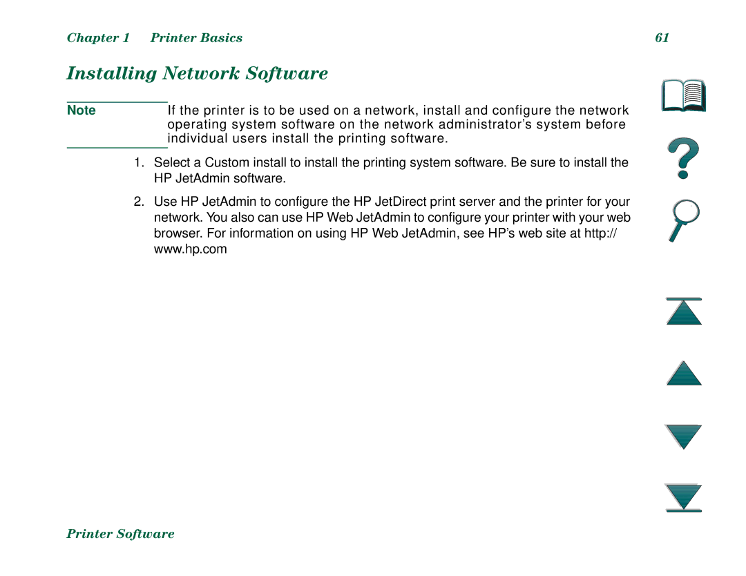 HP 8000N, 8000DN manual Installing Network Software 