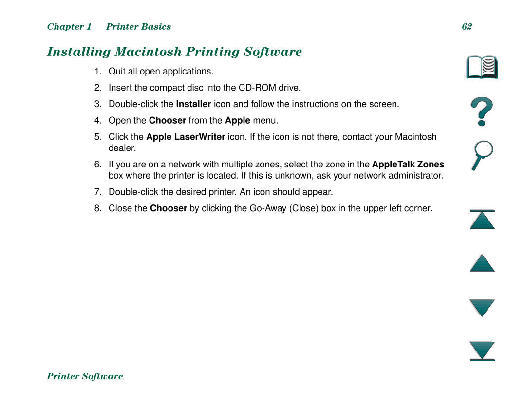 HP 8000DN, 8000N manual Installing Macintosh Printing Software 