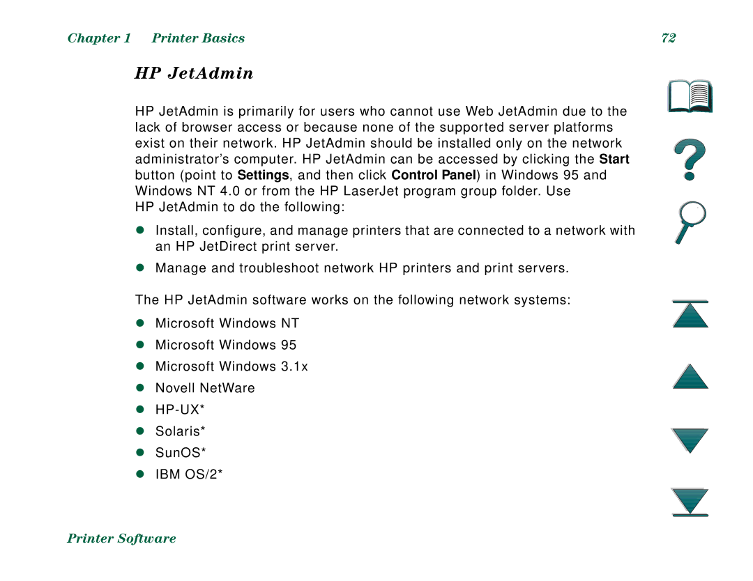 HP 8000DN, 8000N manual HP JetAdmin 