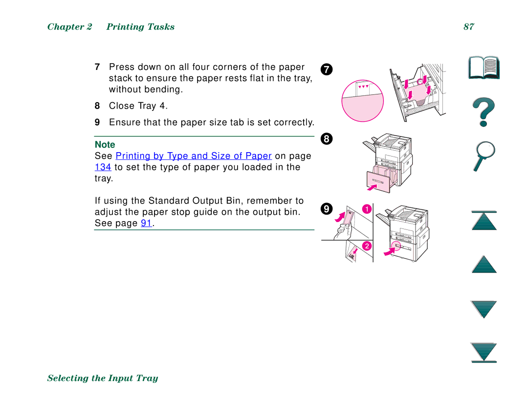 HP 8000N, 8000DN manual Press down on all four corners of the paper 