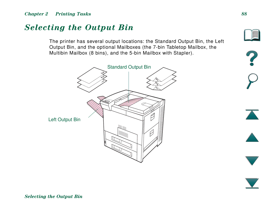 HP 8000DN, 8000N manual Selecting the Output Bin 