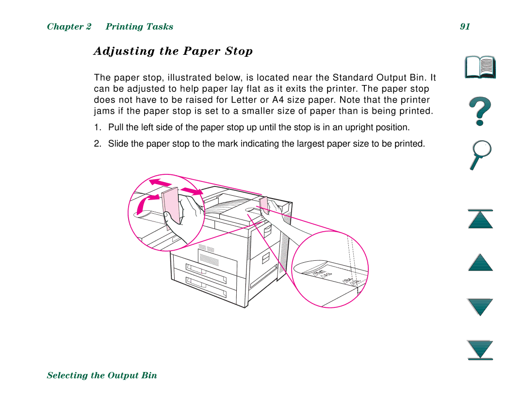 HP 8000N, 8000DN manual Adjusting the Paper Stop 