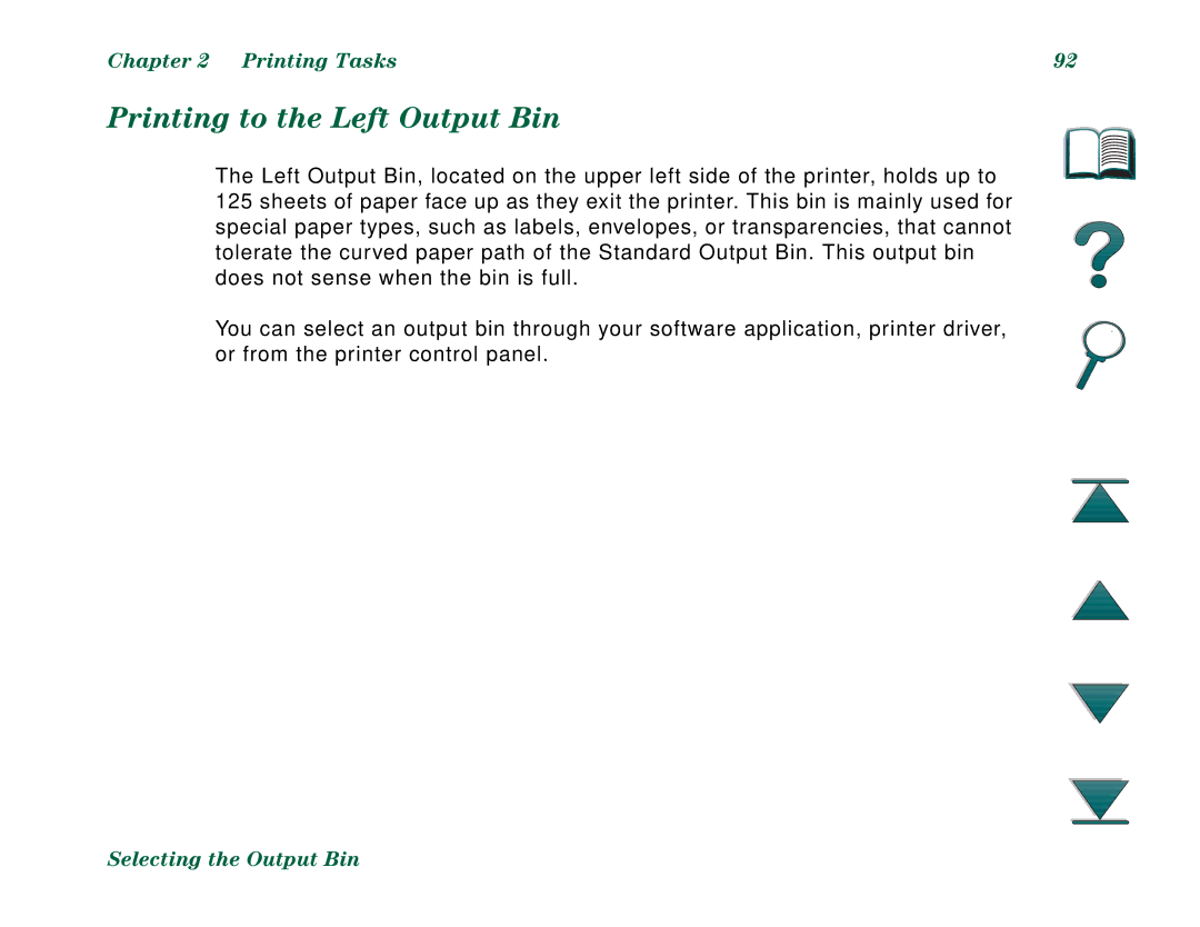 HP 8000DN, 8000N manual Printing to the Left Output Bin 