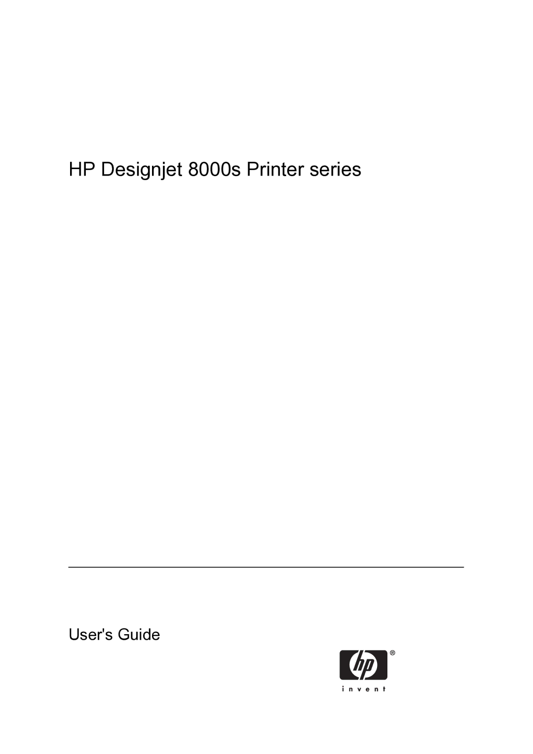 HP manual HP Designjet 8000s Printer series 