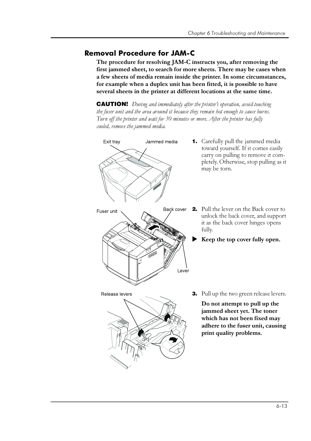 HP 8008N manual Removal Procedure for JAM-C 