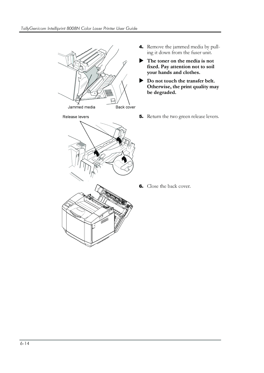 HP 8008N manual Remove the jammed media by pull 