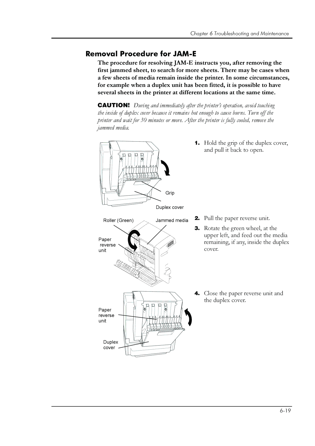 HP 8008N manual Removal Procedure for JAM-E 