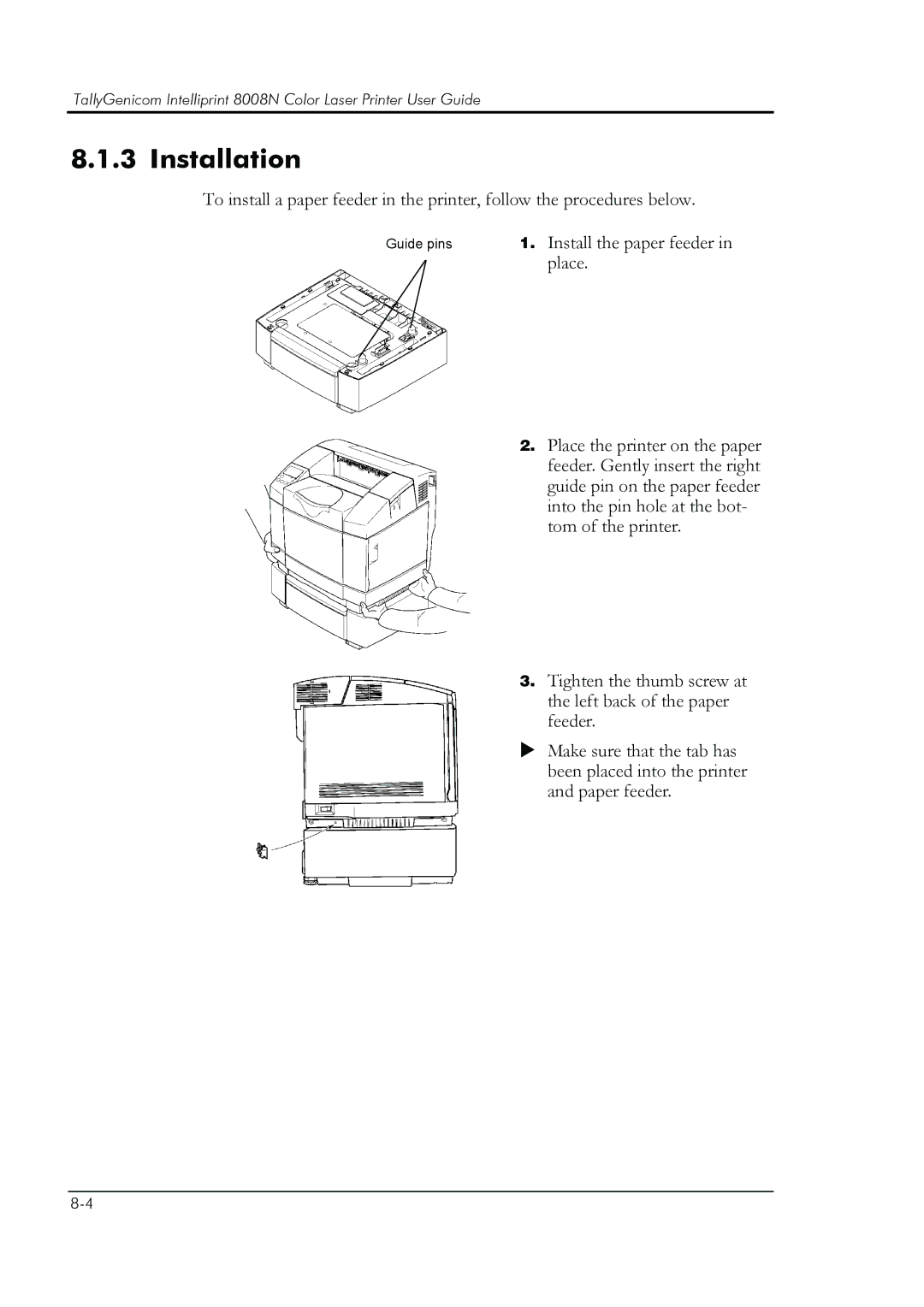 HP 8008N manual Installation 