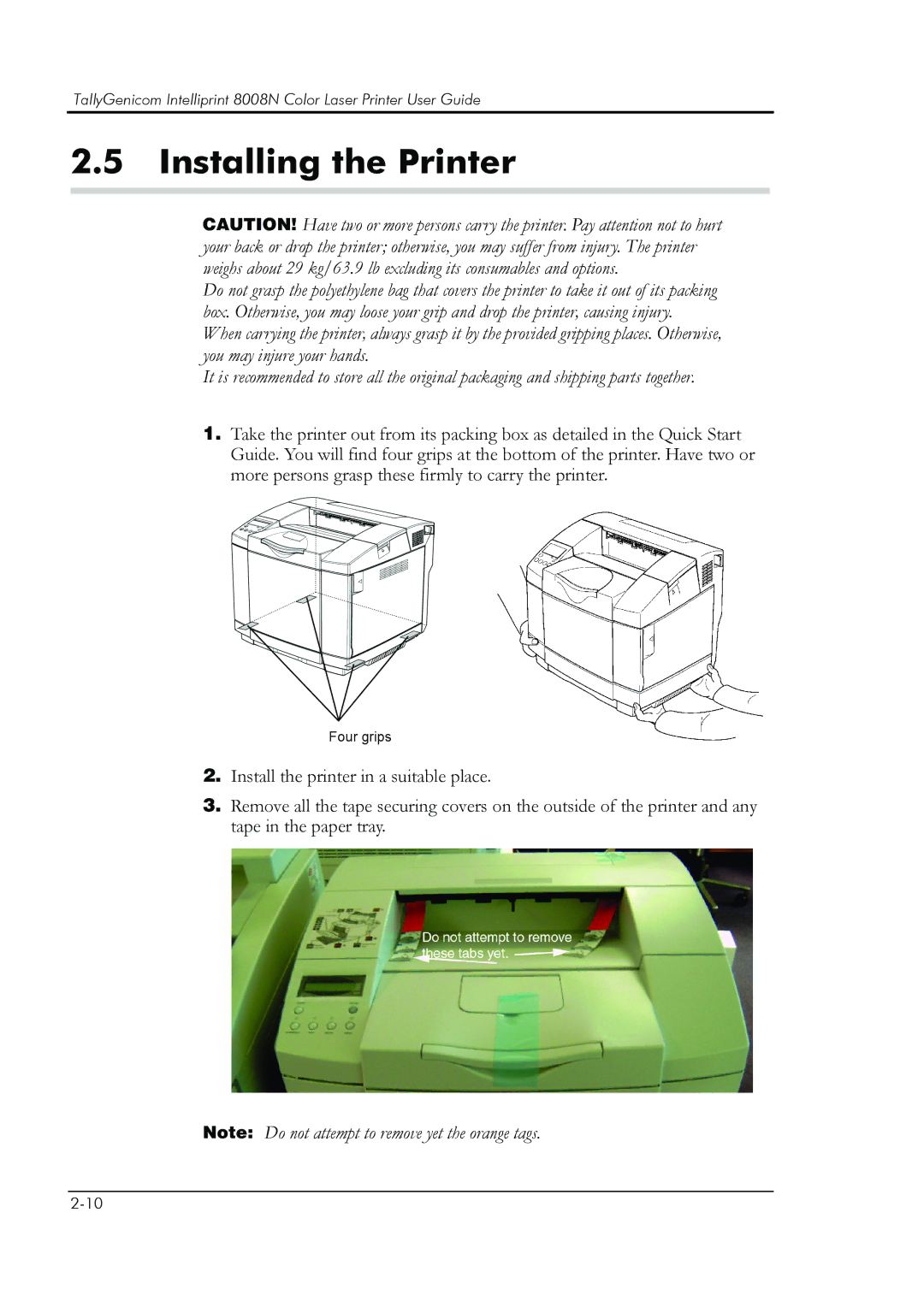 HP 8008N manual Installing the Printer 