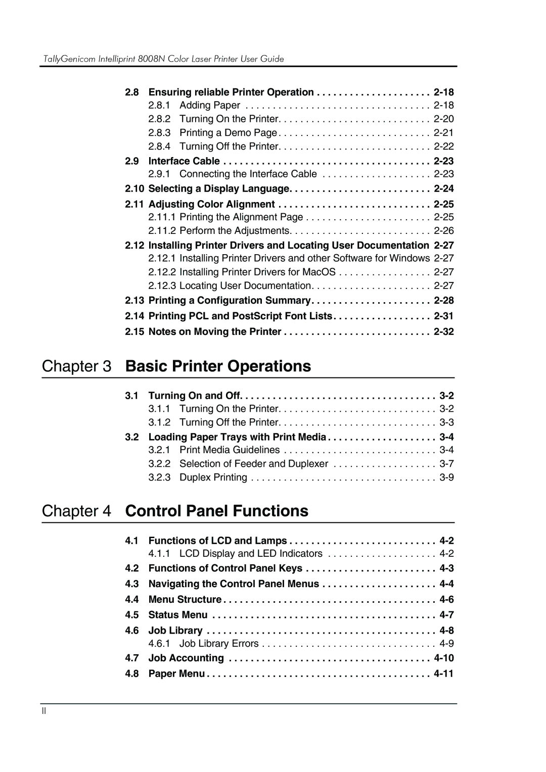 HP 8008N manual Basic Printer Operations 