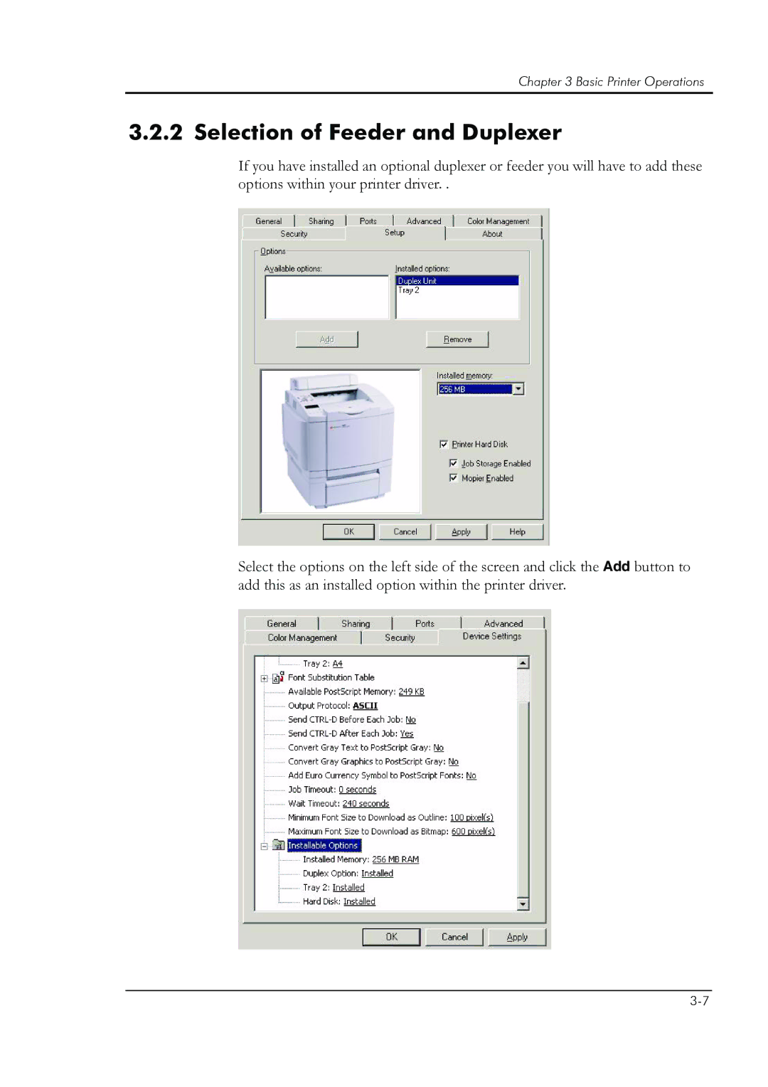 HP 8008N manual Selection of Feeder and Duplexer 