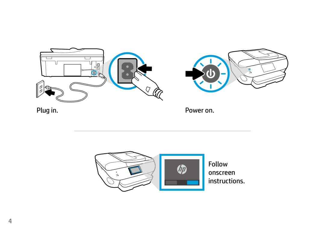 HP 8040 with Neat manual Plug Power on Follow onscreen instructions 