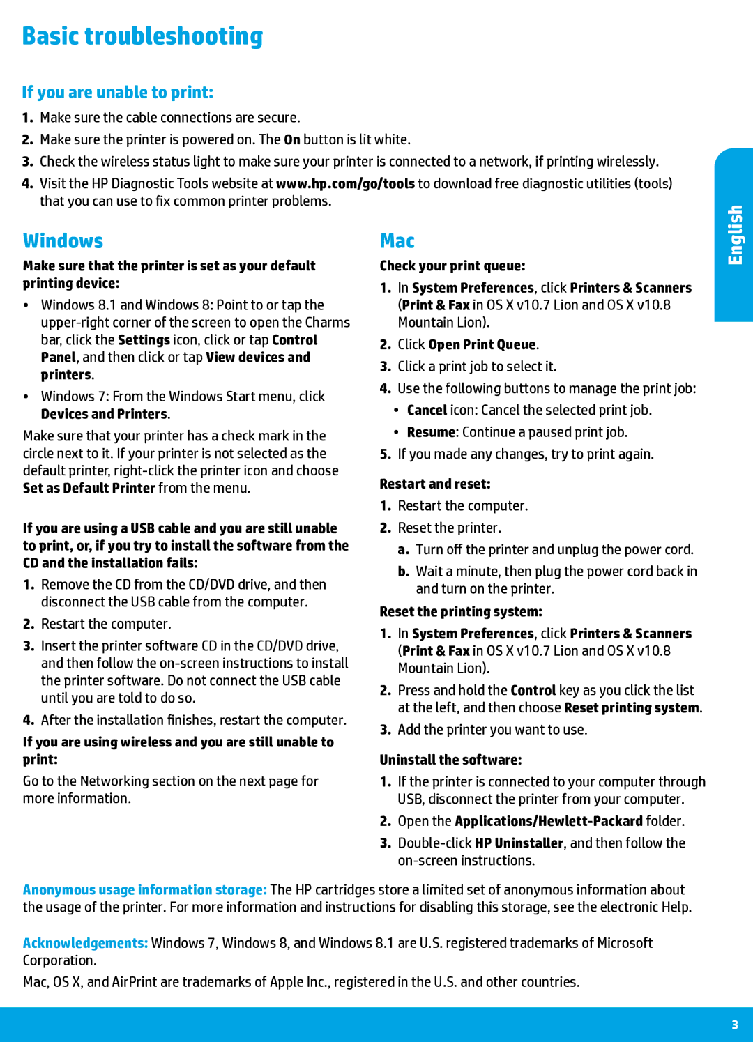 HP 8040 with Neat manual Basic troubleshooting, If you are unable to print 