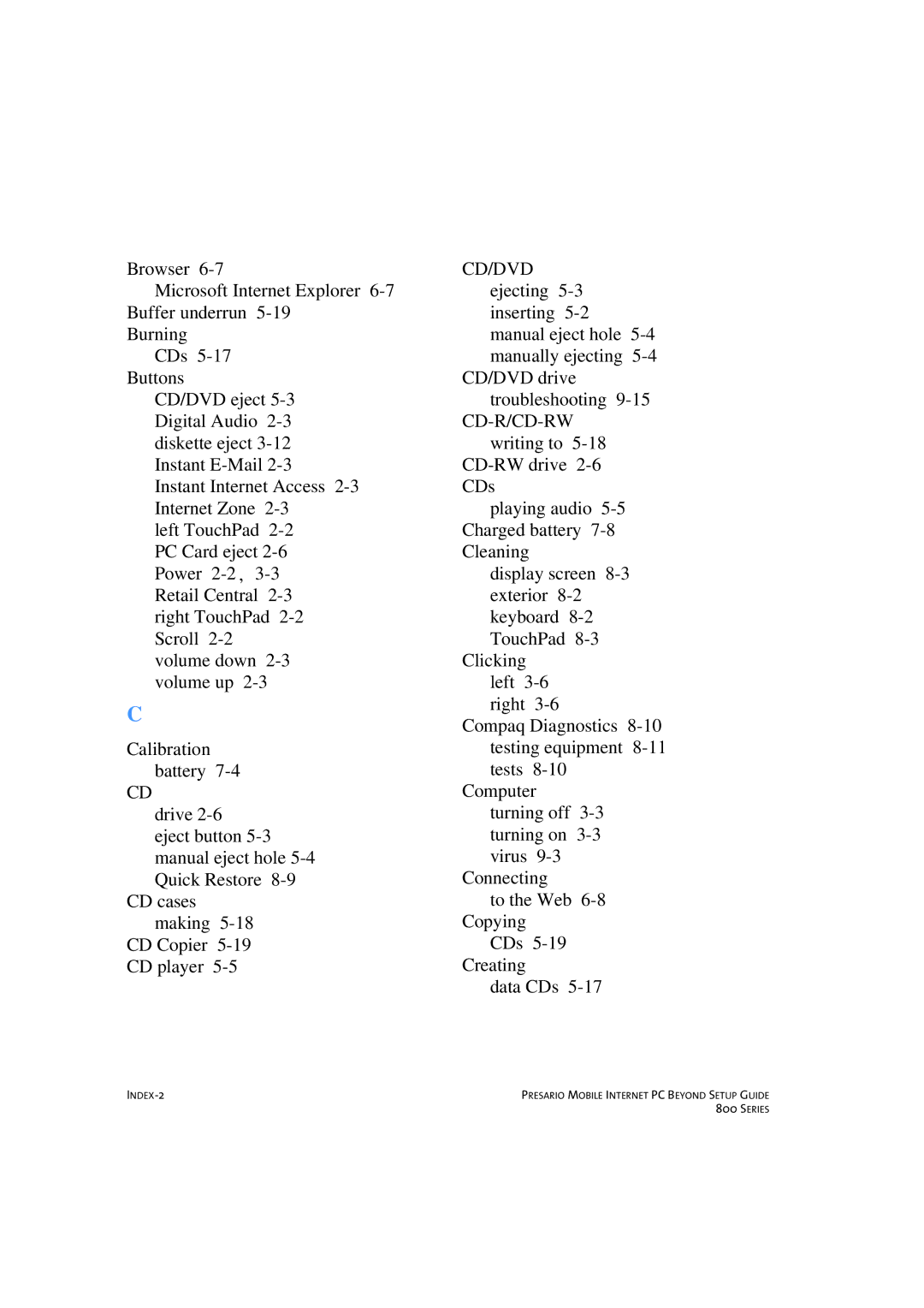 HP 80XL458 manual INDEX-2 