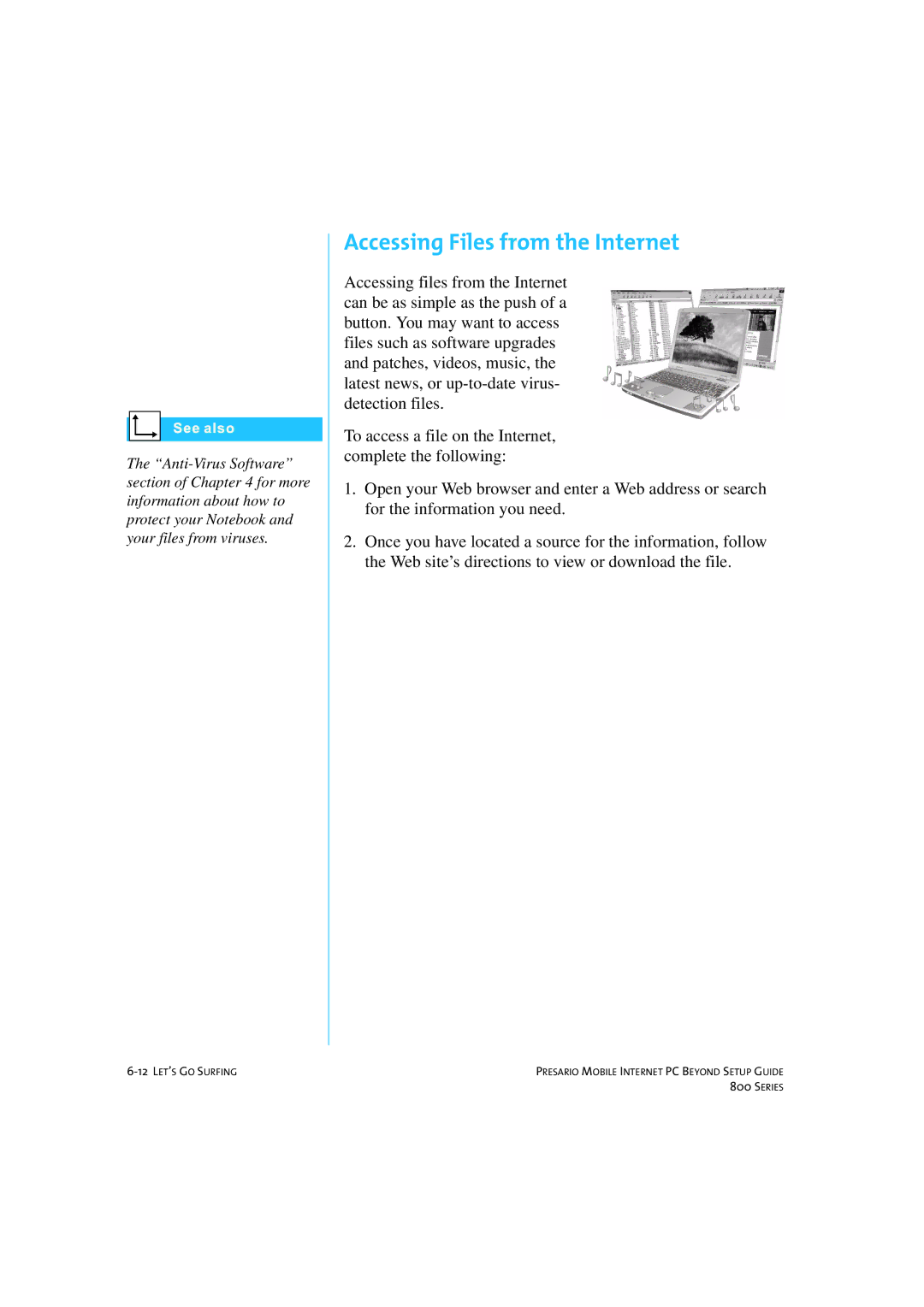 HP 80XL458 manual Accessing Files from the Internet 