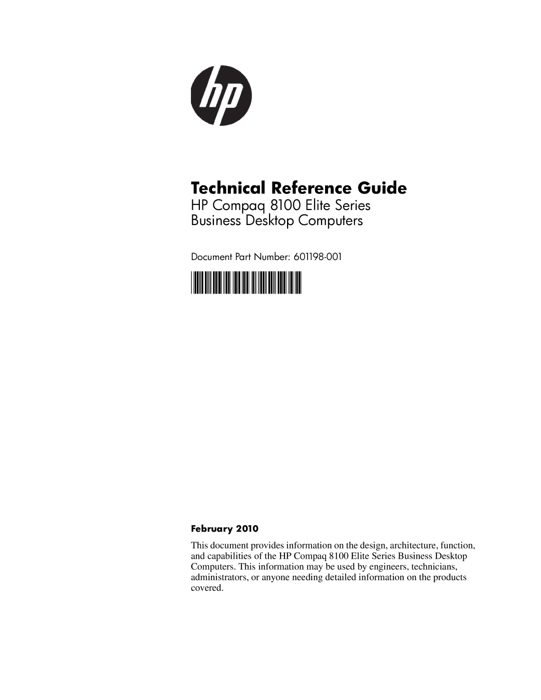 HP 8100 manual Technical Reference Guide, February 