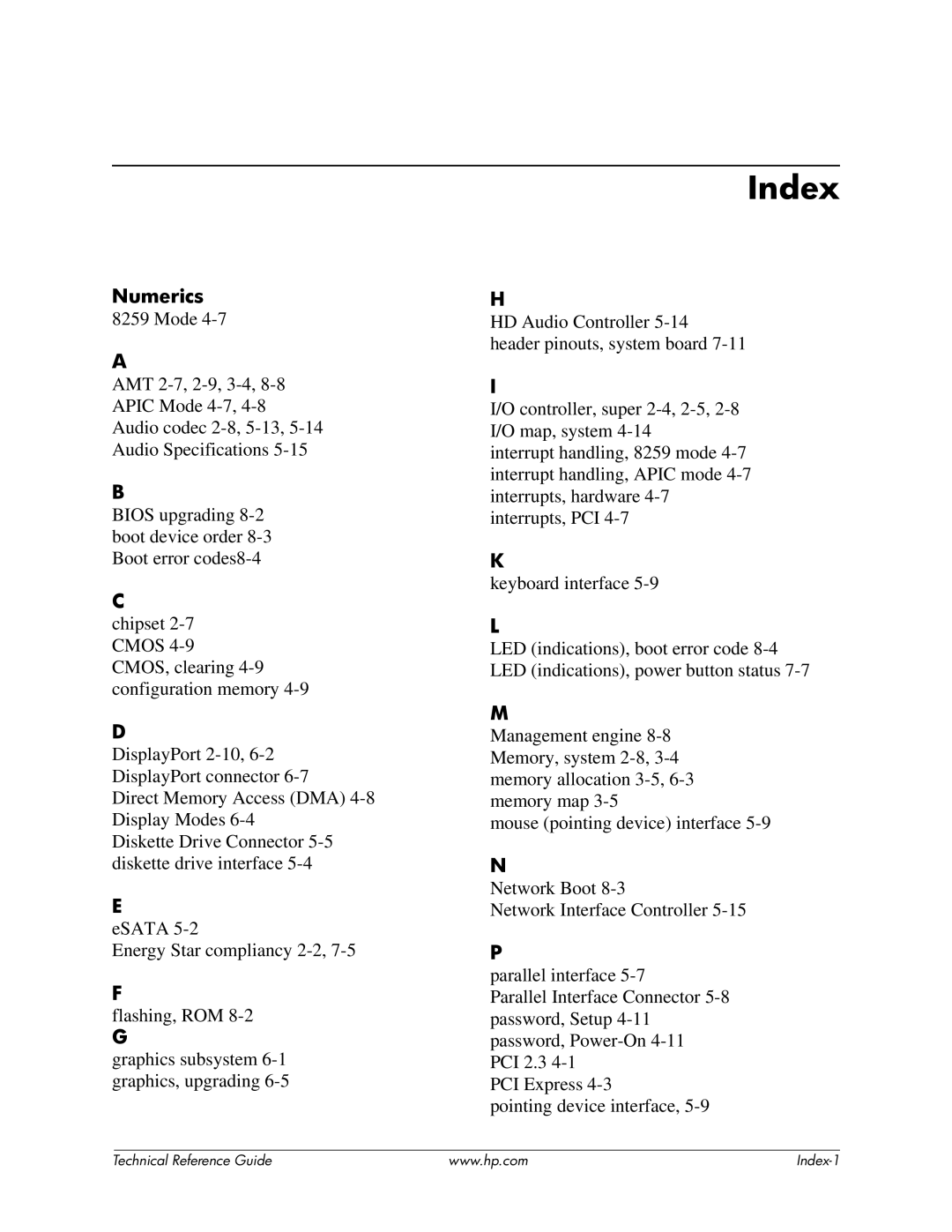 HP 8100 manual Index, Numerics 