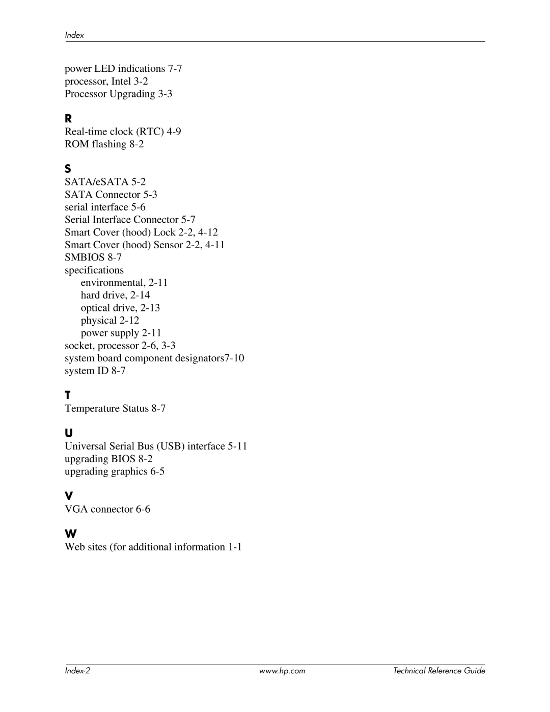 HP 8100 manual Index 