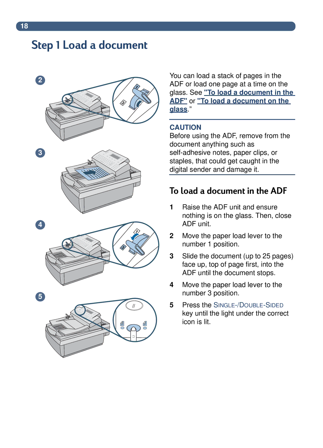 HP 8100C manual Load a document, To load a document in the ADF 