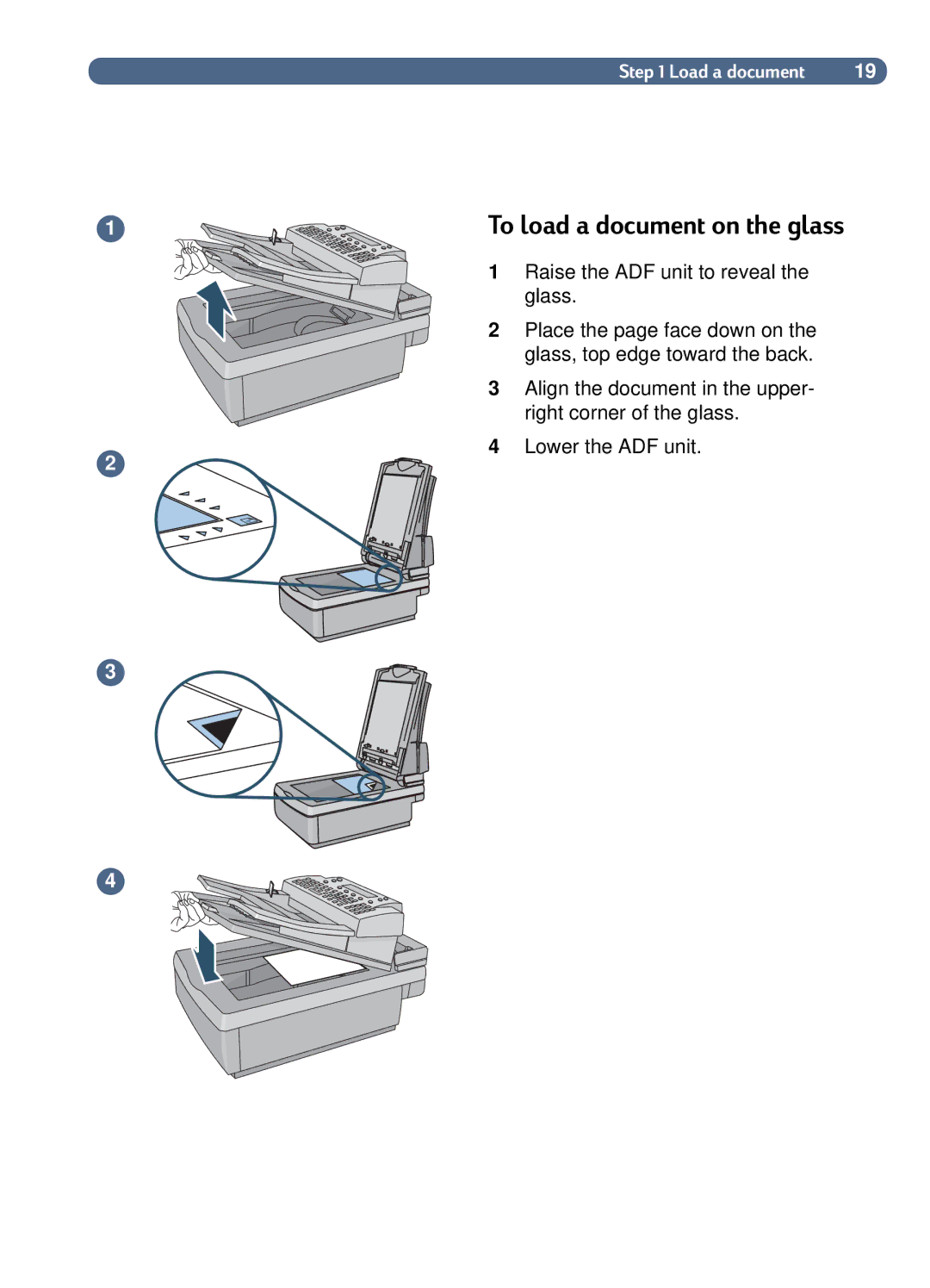 HP 8100C manual To load a document on the glass 