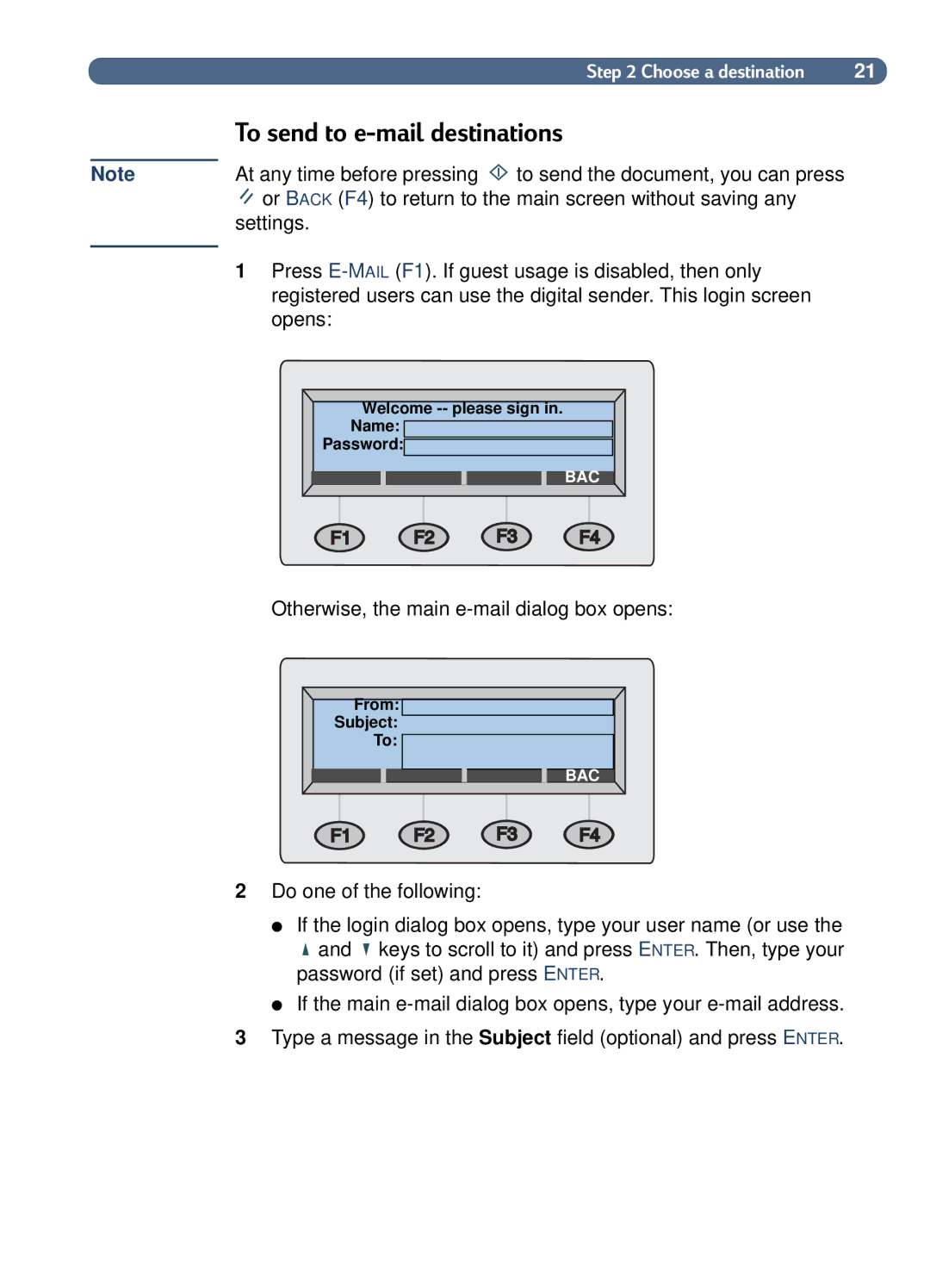 HP 8100C manual To send to e-mail destinations 