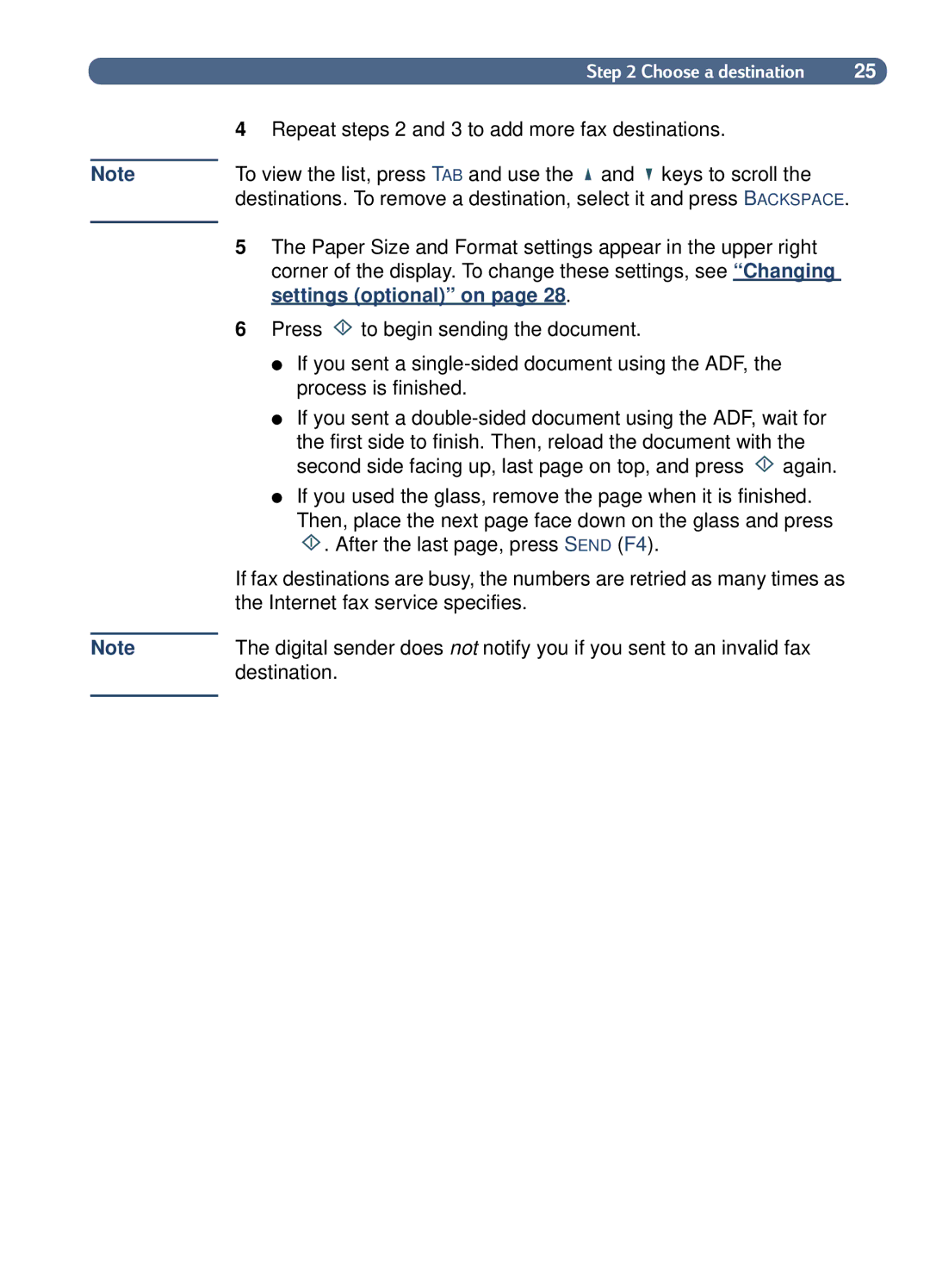 HP 8100C manual Choose a destination 