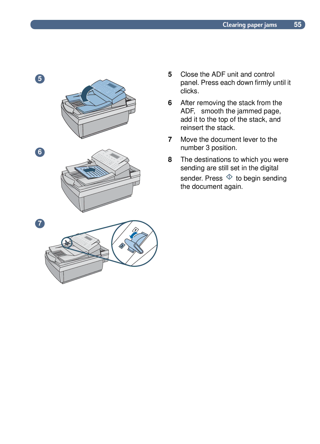 HP 8100C manual Clearing paper jams 