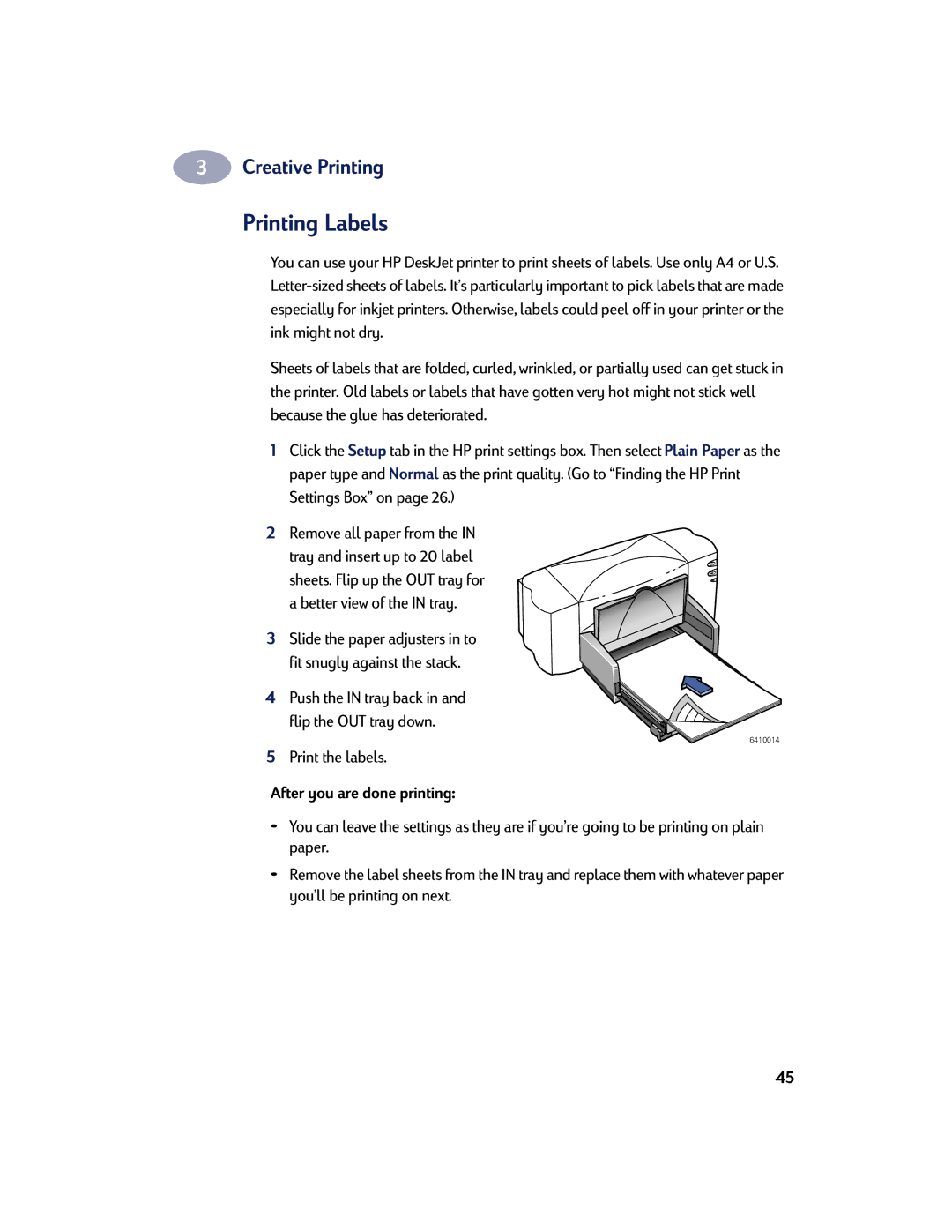 HP 830C, 810C manual Printing Labels, Print the labels 