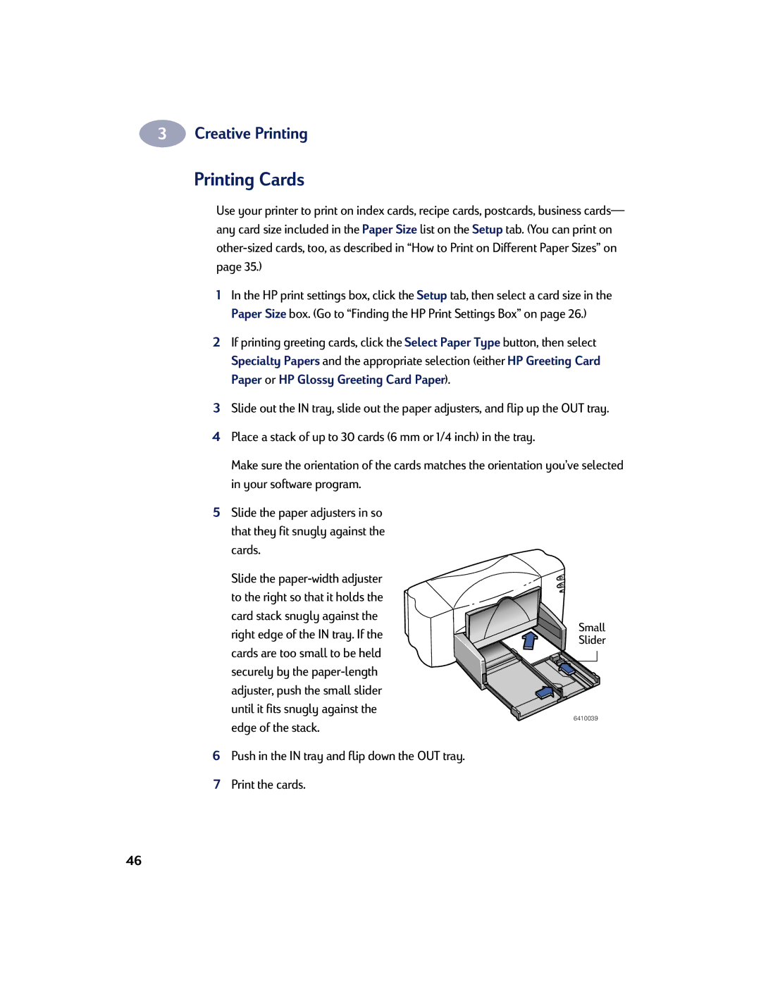 HP 810C, 830C manual Printing Cards 