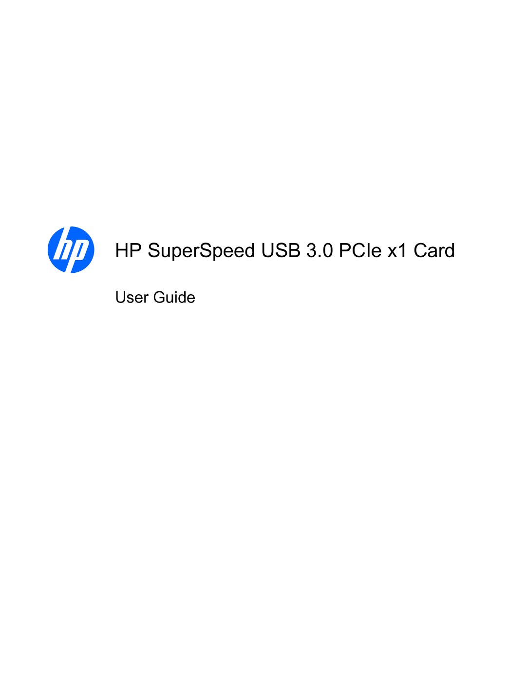 HP 8180 manual HP SuperSpeed USB 3.0 PCIe x1 Card 