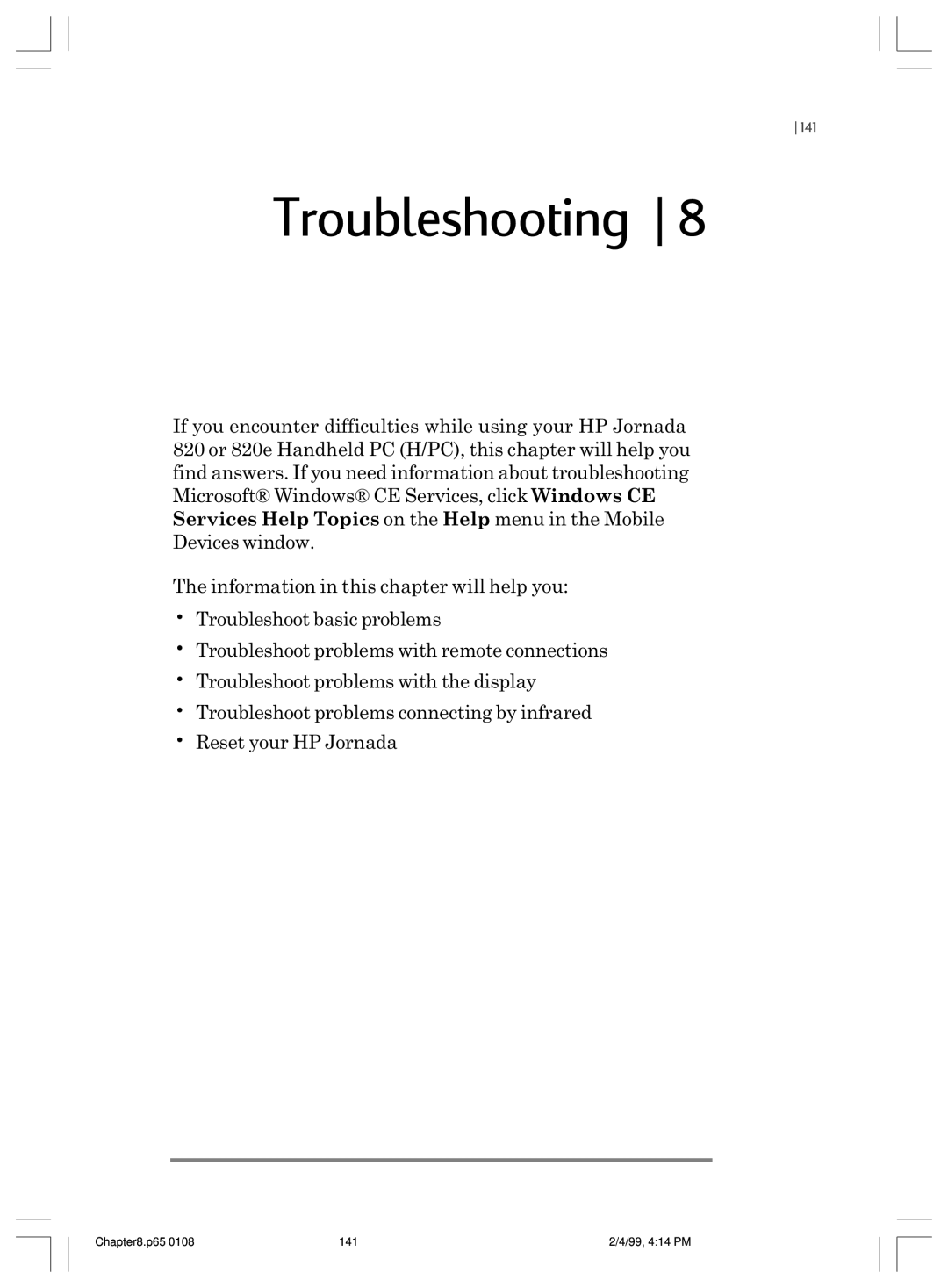 HP 820 manual Troubleshooting 